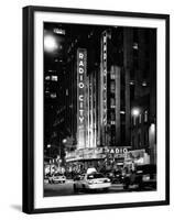 Radio City Music Hall and Yellow Cab by Night, Manhattan, Times Square, NYC, USA-Philippe Hugonnard-Framed Premium Photographic Print