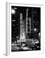 Radio City Music Hall and Yellow Cab by Night, Manhattan, Times Square, NYC, USA-Philippe Hugonnard-Framed Premium Photographic Print