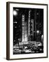 Radio City Music Hall and Yellow Cab by Night, Manhattan, Times Square, NYC, USA-Philippe Hugonnard-Framed Premium Photographic Print