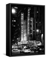 Radio City Music Hall and Yellow Cab by Night, Manhattan, Times Square, NYC, USA-Philippe Hugonnard-Framed Stretched Canvas