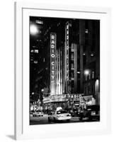 Radio City Music Hall and Yellow Cab by Night, Manhattan, Times Square, NYC, USA-Philippe Hugonnard-Framed Photographic Print