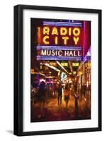 Radio City Music Hall by night-Philippe Hugonnard-Framed Premium Giclee Print