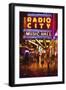 Radio City Music Hall by night-Philippe Hugonnard-Framed Premium Giclee Print