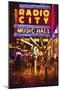 Radio City Music Hall by night-Philippe Hugonnard-Mounted Premium Giclee Print