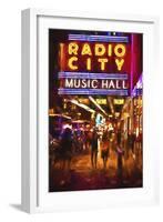 Radio City Music Hall by night-Philippe Hugonnard-Framed Giclee Print