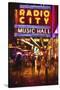 Radio City Music Hall by night-Philippe Hugonnard-Stretched Canvas