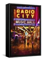 Radio City Music Hall by night-Philippe Hugonnard-Framed Stretched Canvas