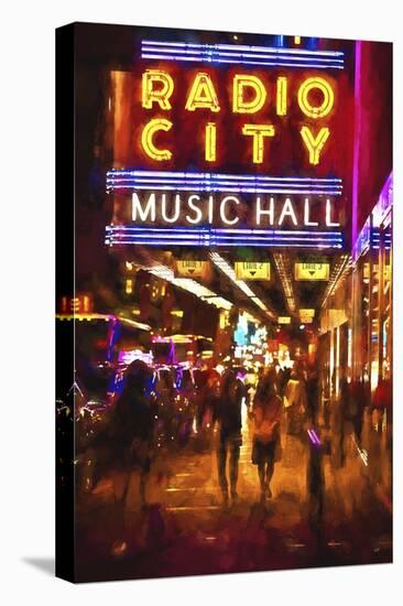 Radio City Music Hall by night-Philippe Hugonnard-Stretched Canvas