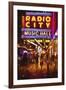 Radio City Music Hall by night-Philippe Hugonnard-Framed Giclee Print