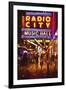 Radio City Music Hall by night-Philippe Hugonnard-Framed Giclee Print