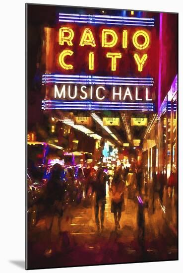 Radio City Music Hall by night-Philippe Hugonnard-Mounted Giclee Print