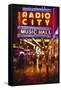 Radio City Music Hall by night-Philippe Hugonnard-Framed Stretched Canvas