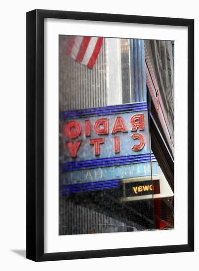 Radio City Music Hall Reflection-null-Framed Photo