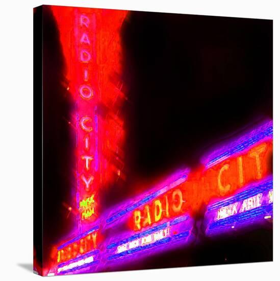 Radio City Night, New York-Tosh-Stretched Canvas