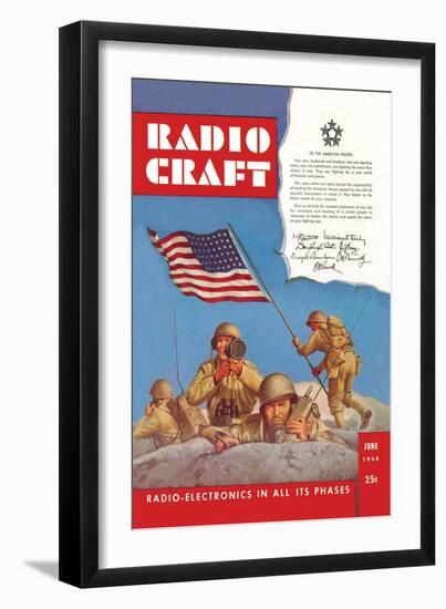 Radio Craft: American Soldiers Stake the Flag-null-Framed Art Print