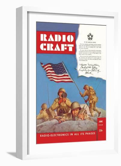 Radio Craft: American Soldiers Stake the Flag-null-Framed Art Print