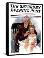 "Radio Days," Saturday Evening Post Cover, February 22, 1930-Ellen Pyle-Framed Stretched Canvas