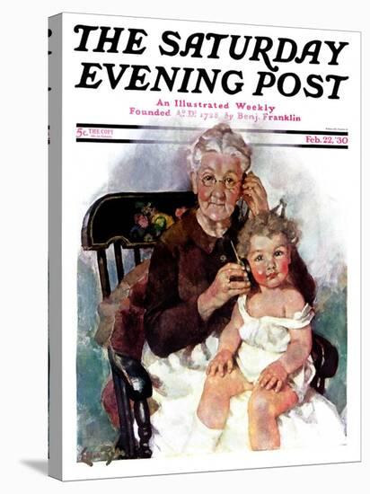 "Radio Days," Saturday Evening Post Cover, February 22, 1930-Ellen Pyle-Stretched Canvas