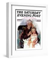 "Radio Days," Saturday Evening Post Cover, February 22, 1930-Ellen Pyle-Framed Giclee Print