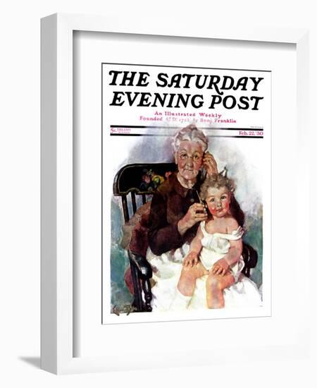 "Radio Days," Saturday Evening Post Cover, February 22, 1930-Ellen Pyle-Framed Giclee Print