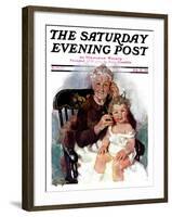 "Radio Days," Saturday Evening Post Cover, February 22, 1930-Ellen Pyle-Framed Giclee Print