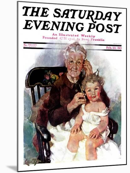 "Radio Days," Saturday Evening Post Cover, February 22, 1930-Ellen Pyle-Mounted Giclee Print