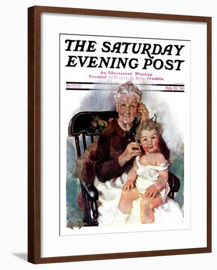 "Radio Days," Saturday Evening Post Cover, February 22, 1930-Ellen Pyle-Framed Giclee Print