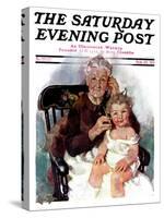 "Radio Days," Saturday Evening Post Cover, February 22, 1930-Ellen Pyle-Stretched Canvas