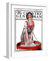 "Radio Daze," Country Gentleman Cover, October 4, 1924-Sam Brown-Framed Giclee Print