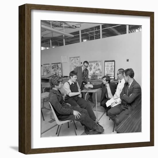 Radio Interview of Schoolboys on a Factory Visit, Stanley Tools, Sheffield, South Yorkshire, 1968-Michael Walters-Framed Photographic Print