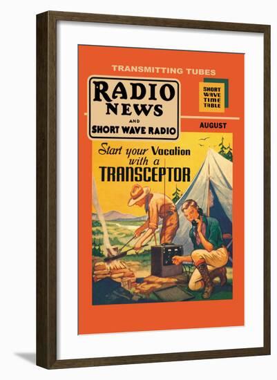 Radio News and Short Wave Radio: Start Your Vacation with a Transceptor-null-Framed Art Print