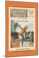 Radio News: Crack It with Music!-null-Mounted Art Print