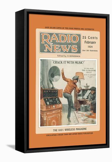 Radio News: Crack It with Music!-null-Framed Stretched Canvas