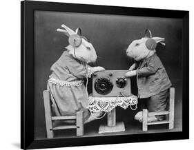 Radio Rabbits-null-Framed Premium Photographic Print