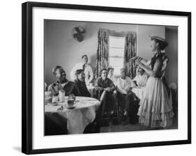 Radio Singer and Comedian, Minnie Pearl Performing for Hospital Patients While on Tour-Yale Joel-Framed Premium Photographic Print