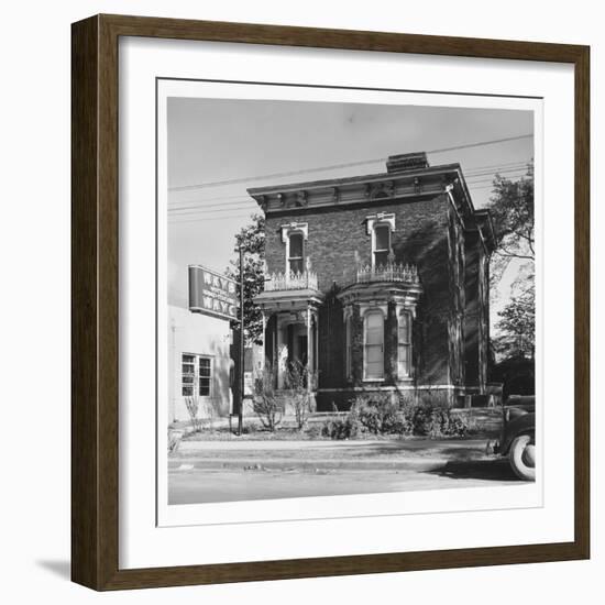 Radio Station Wkyb, Housed in a Victorian Brick Building and Owned by Edwin J. Paxton and Son Edwin-Walker Evans-Framed Photographic Print