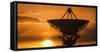 Radio telescope at sunset, Socorro, New Mexico, USA-Russ Bishop-Framed Stretched Canvas