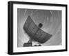 Radio Telescope Listening to Sound from Space as Visible Stars Circle Sky Forming Streaks of Light-Fritz Goro-Framed Photographic Print
