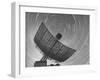 Radio Telescope Listening to Sound from Space as Visible Stars Circle Sky Forming Streaks of Light-Fritz Goro-Framed Photographic Print