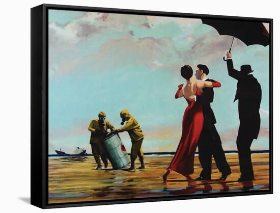 Radioactive Can Singing Butler Spoof-null-Framed Stretched Canvas