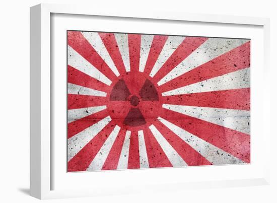 Radioactive Old Japan Flag-Thomaspajot-Framed Art Print