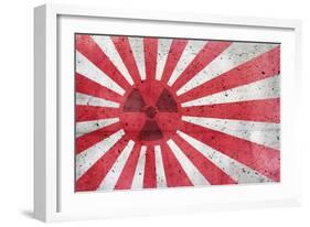 Radioactive Old Japan Flag-Thomaspajot-Framed Art Print