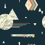 Pattern with Various Geometric Shapes in Retro 80s Style-Radiocat-Art Print