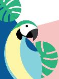 Tropical Bird in Abstract Geometric Style: Blue Macaw Parrot-Radiocat-Art Print