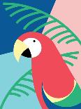 Tropical Bird in Abstract Geometric Style: Blue Macaw Parrot-Radiocat-Art Print