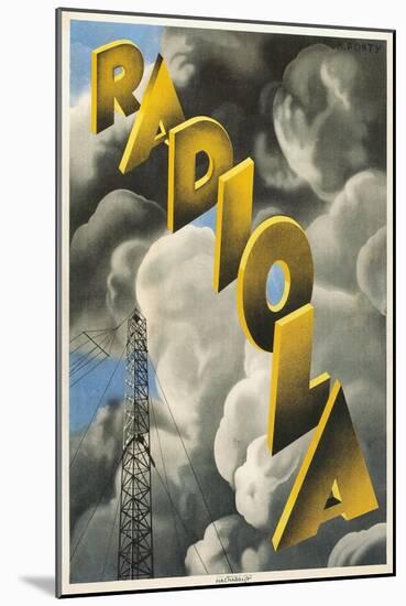 Radiola, Clouds and Tower-null-Mounted Art Print