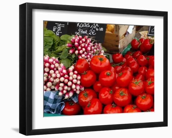 Radishes and Tomatoes on a Market Stall, France, Europe-Richardson Peter-Framed Photographic Print