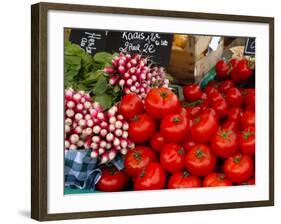 Radishes and Tomatoes on a Market Stall, France, Europe-Richardson Peter-Framed Photographic Print