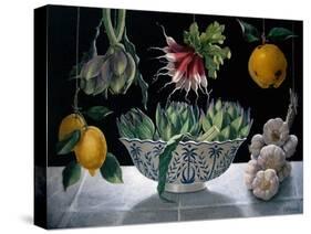 Radishes, Artichokes and Garlic-ELEANOR FEIN-Stretched Canvas