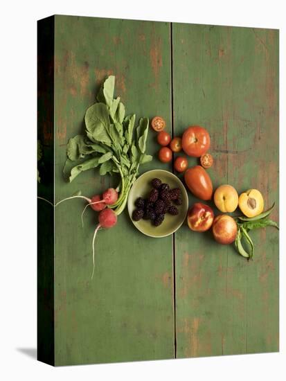 Radishes, Blackberries, Tomatoes and Nectarines-Louise Lister-Stretched Canvas